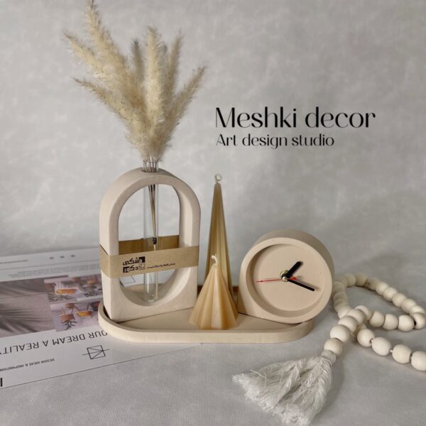 ست مینیمال سنگ مصنوعی کرم نسکافه‌ای