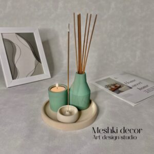 ست اقتصادی جا عودی و جا وارمری سبز کرم