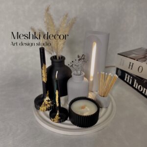 ست دکوری رومیزی مراکشی طوسی مشکی