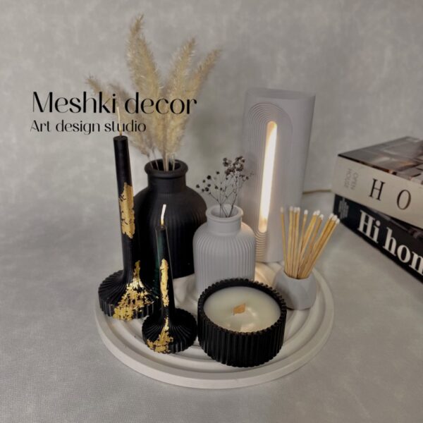 ست دکوری رومیزی مراکشی طوسی مشکی