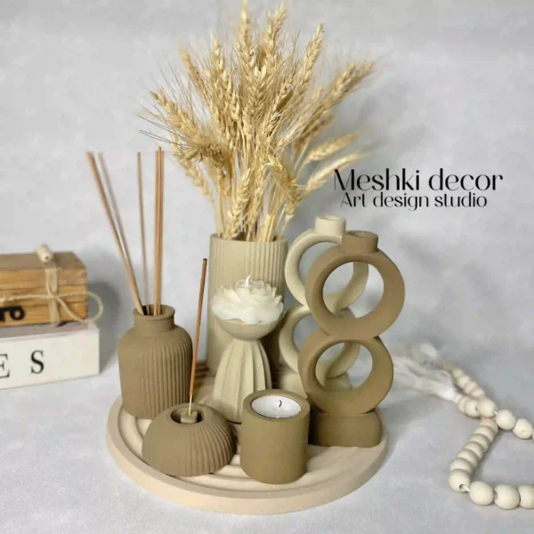 ست رومیزی دکوری کرم قهوه ای آپادانا  