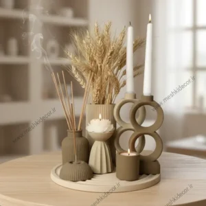 ست رومیزی دکوری کرم قهوه ای آپادانا  