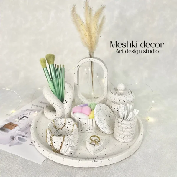 ست رومیزی جا جواهری و لوازم آرایشی مدل پینترستی