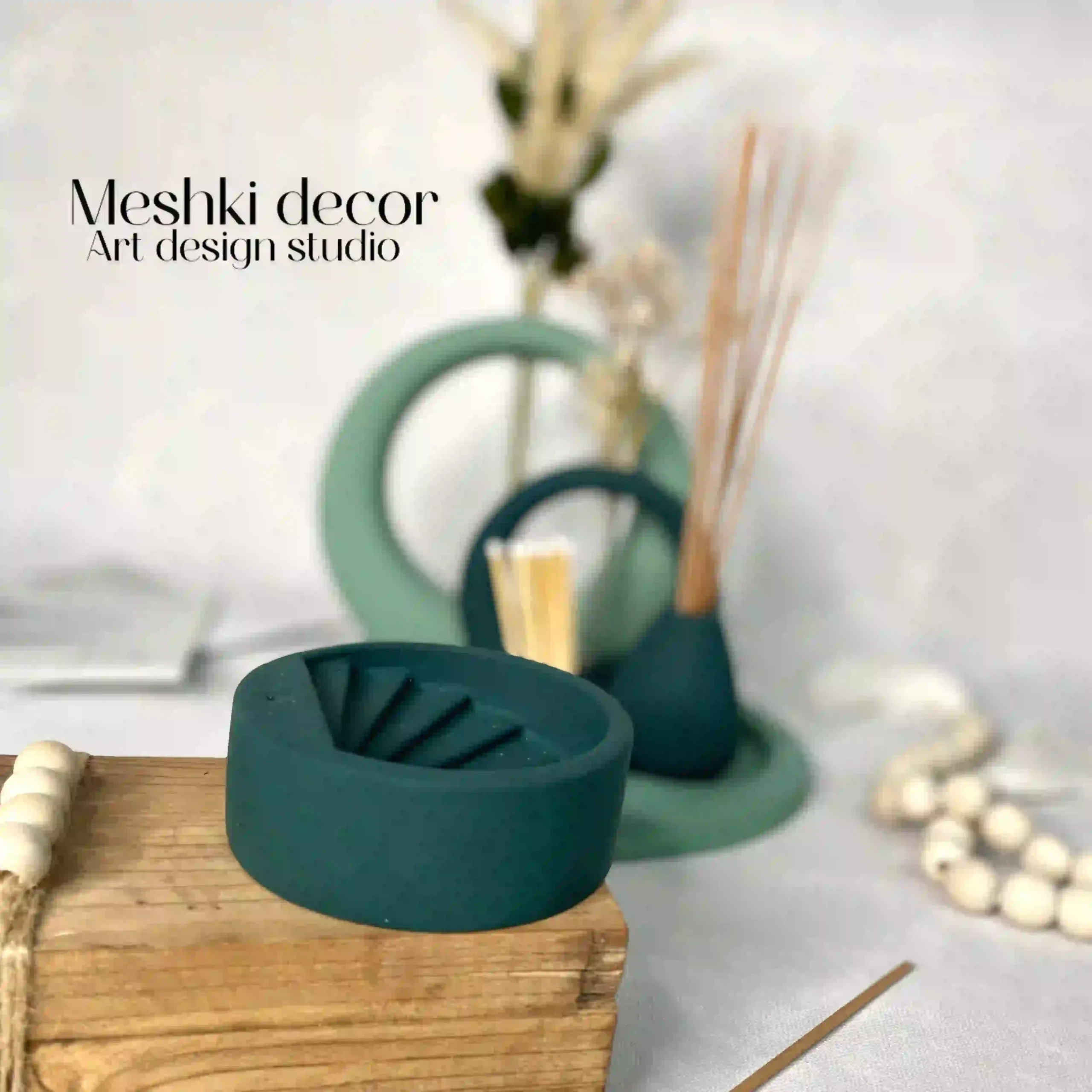 ست دکوراتیو جاعودی سبز مدل سارین