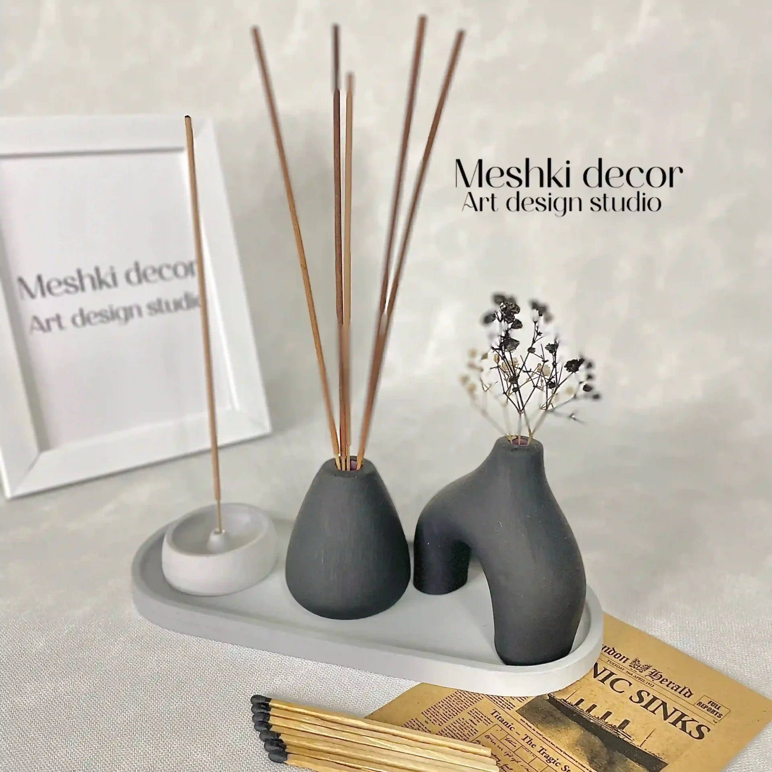 ست جا عودی رومیزی مدل آراد