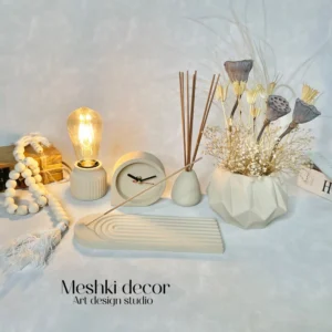 ست دکوری رومیزی کرم مدل هرمز