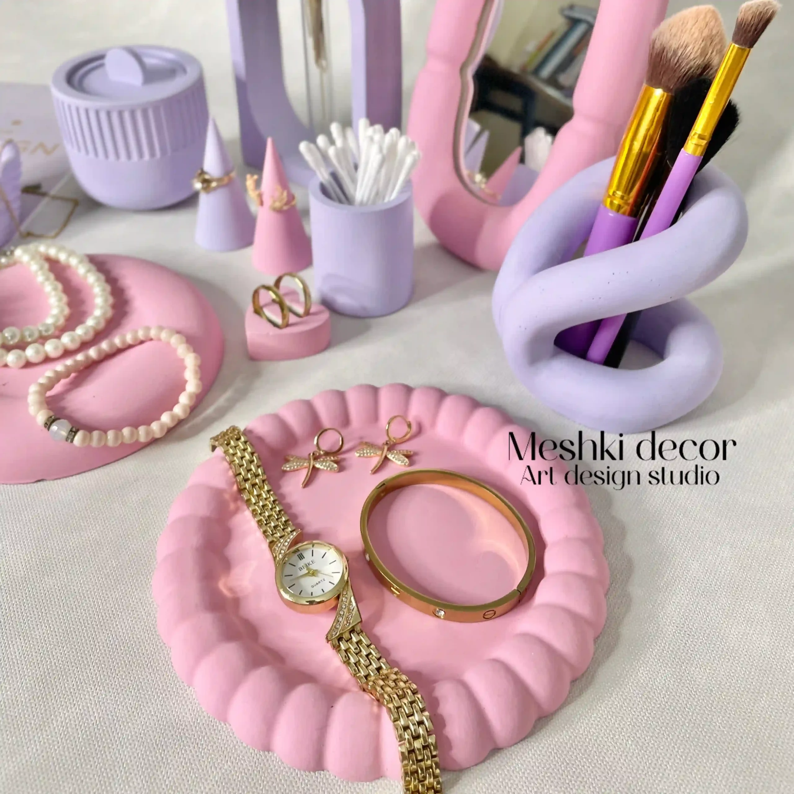 ست جاجواهری پینترستی صورتی یاسی مدل لادورا