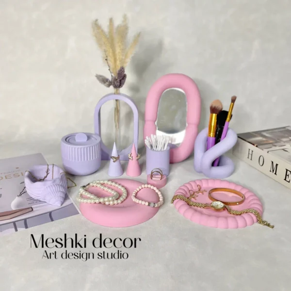 ست جاجواهری پینترستی صورتی یاسی مدل لادورا  