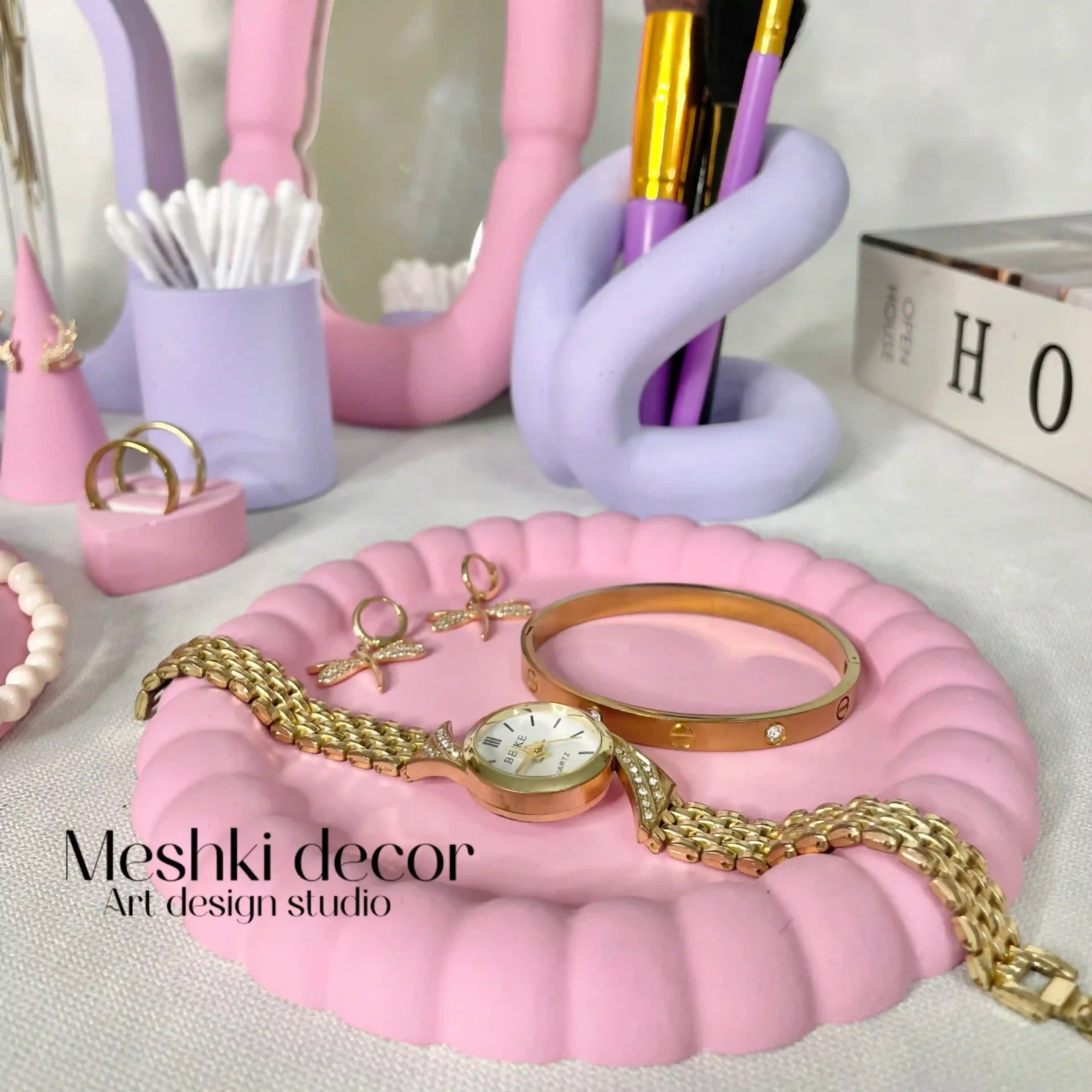 ست جاجواهری پینترستی صورتی یاسی مدل لادورا