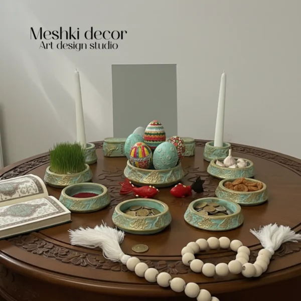 هفت‌سین سنتی مدل گل‌دار  