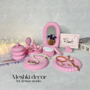 ست جا جواهری پینترستی صورتی مدل روزیتا  