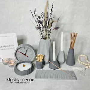 دکوری رومیزی مینیمال طوسی تیره روشن مدل رادمان