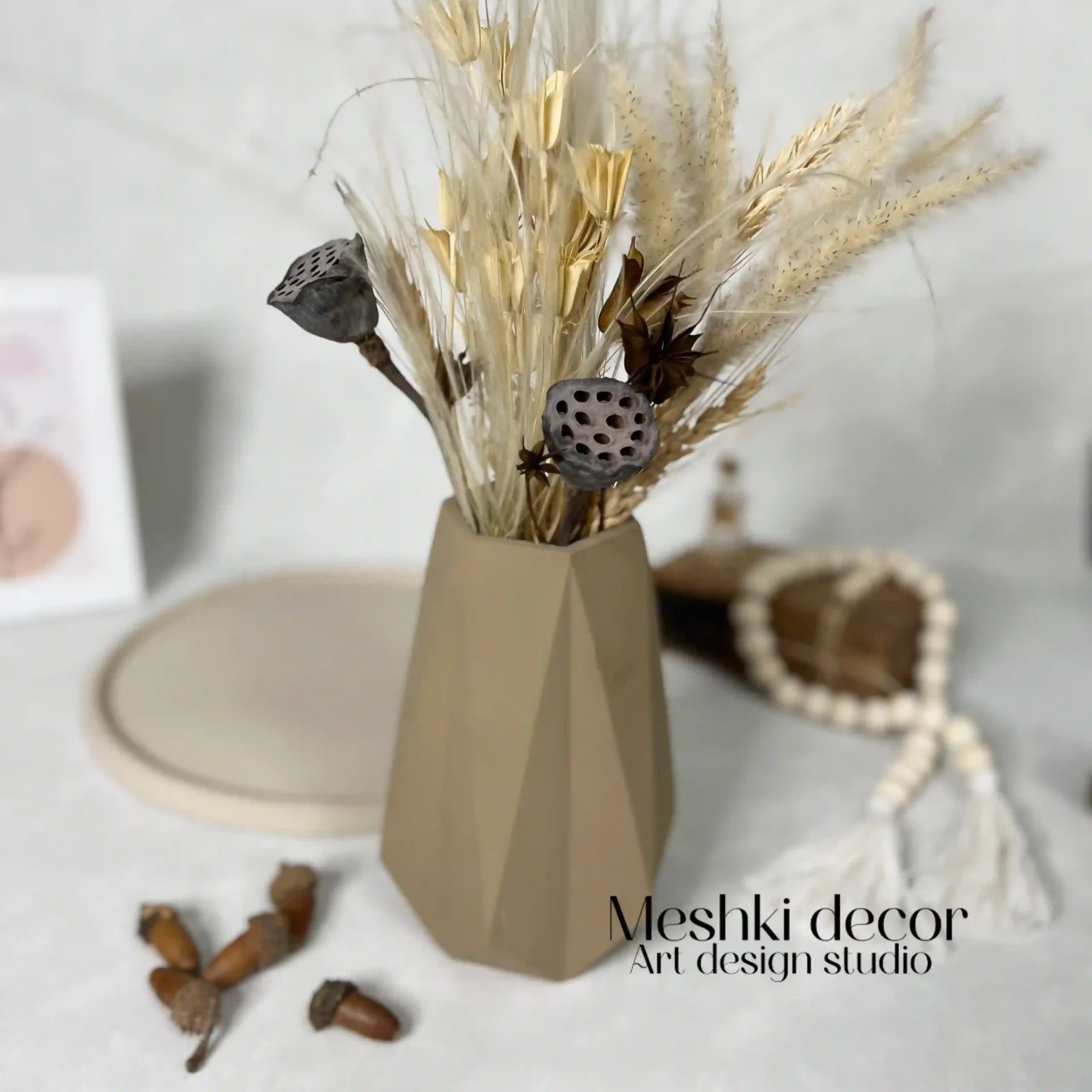 ست دکوری لوکس رومیزی کرم قهوهای مدل رسپینا