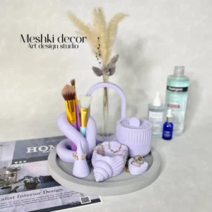 ست رومیزی جا براشی و جا جواهری مدل یاس  