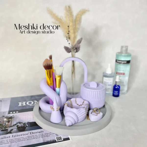 ست رومیزی جا براشی و جا جواهری مدل یاس  