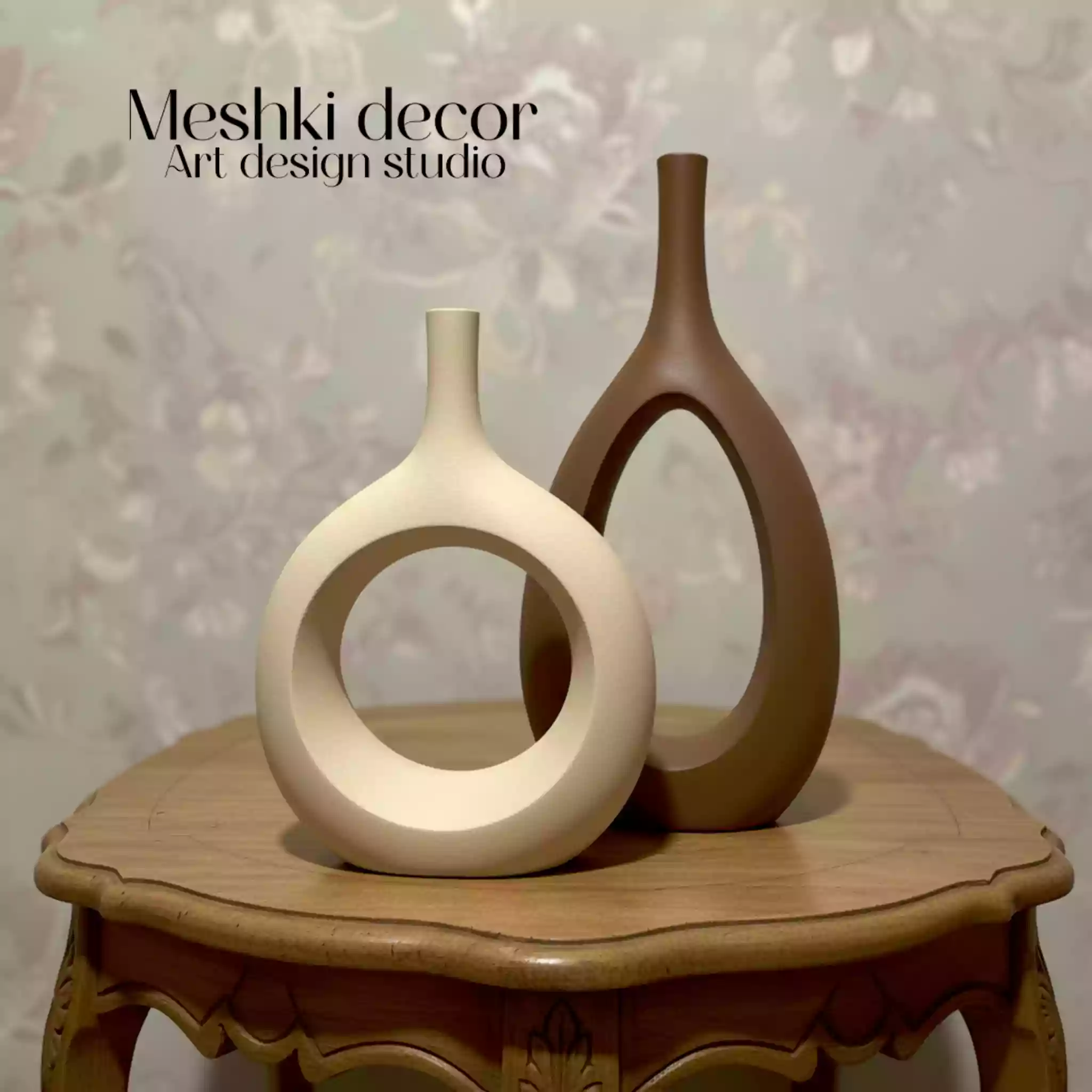 گلدان دکوری رومیزی ست 2 تایی مدل توخالی