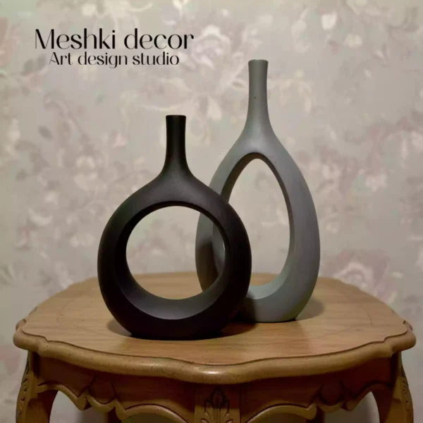 گلدان دکوری رومیزی ست 2 تایی مدل توخالی