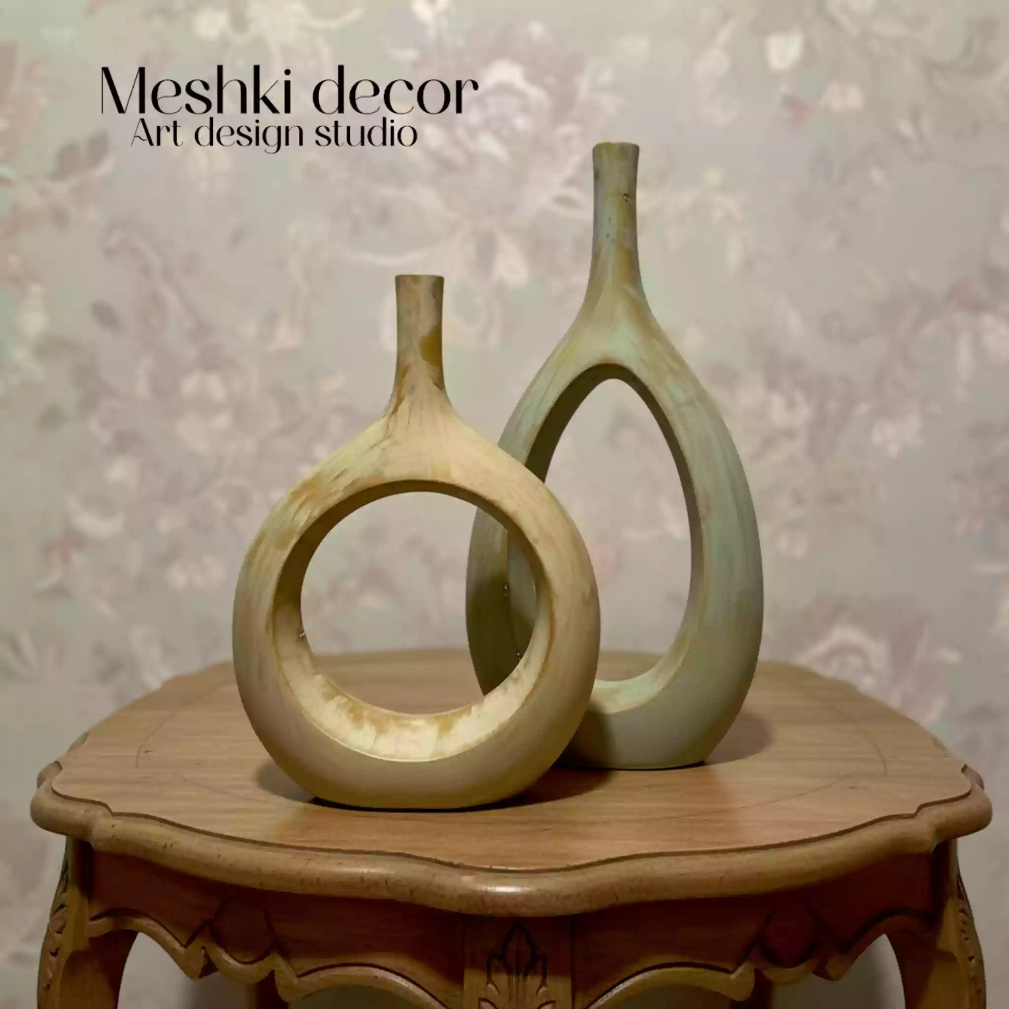 گلدان دکوری رومیزی ست 2 تایی مدل توخالی