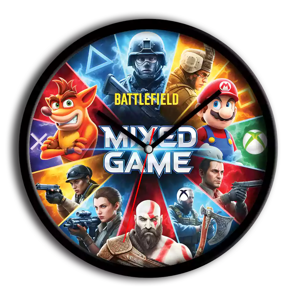 ساعت دیواری و رومیزی فانتزی طرح گیمینگ