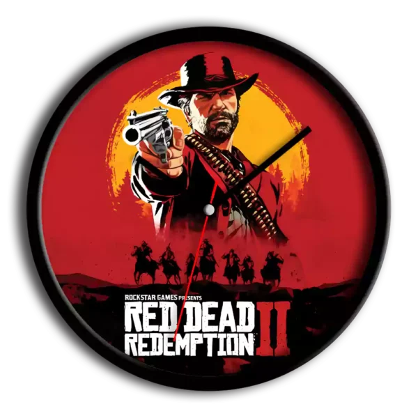 ساعت دیواری و رومیزی گیمینگ طرح رد دد (red dead)