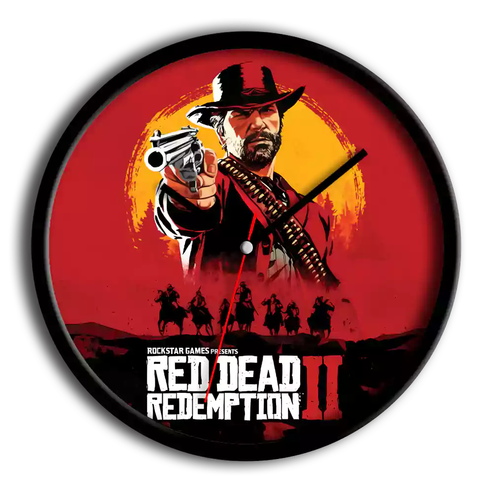 ساعت دیواری و رومیزی گیمینگ طرح رد دد (red dead)