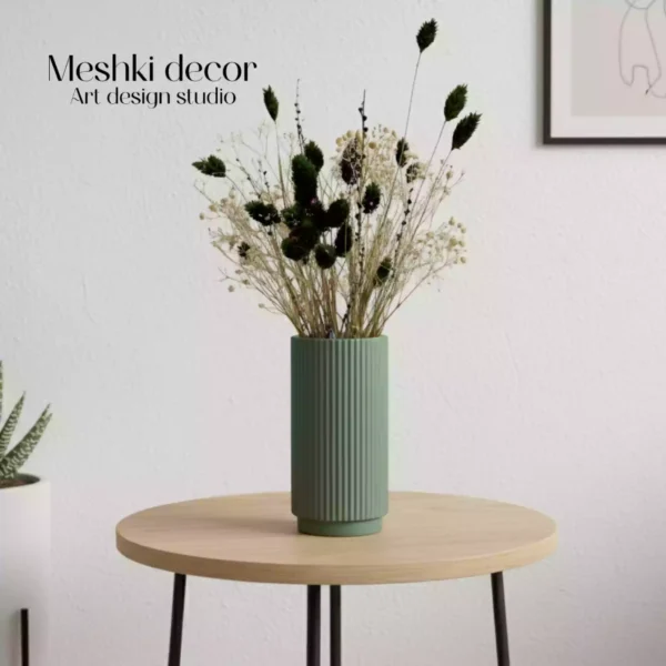 گلدان استوانه ای شیار دار مدل رومی