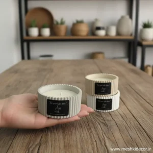شات شمع سنگی دکوری مدل شیار دار