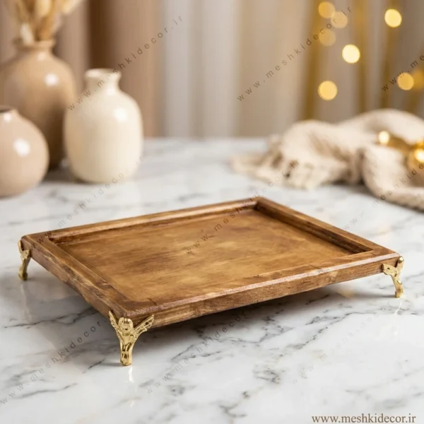 سینی سنگ مصنوعی طرح چوب مدل پایه دار